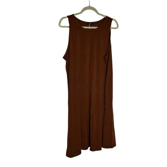 NWT Quince Brown Tencel Jersey Swing Mini Dress Size XL - Picture 1 of 6
